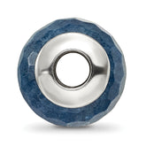 Sterling Silver 925 Dark Blue Quartz Bead with Polished Finish